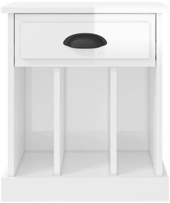 Mesa de cabeceira 43x36x50 cm branco brilhante