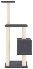 Árvore p/ gatos c/ postes arranhadores sisal 104cm cinza-escuro
