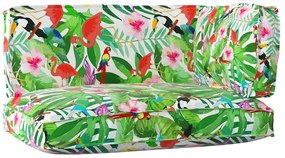 vidaXL Conjunto de Almofadas de Palete em 3 Peças Estilo Selva Tropical em Tecido Oxford