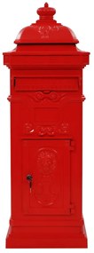 Caixa correio coluna vintage alumínio inoxidável vermelho