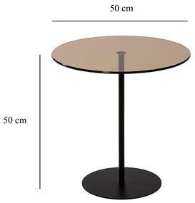 Mesa Lateral Chill-Out – Preto e Bronze – 50 cm x 50 cm x 50 cm