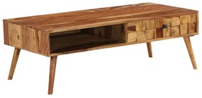 Mesa centro madeira acácia maciça c/ acabam. mel 110x50x37 cm