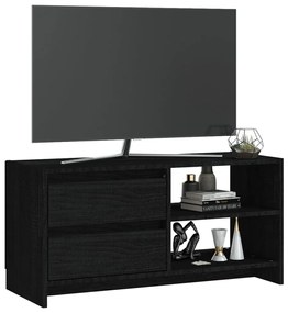 Móvel de TV 80x31x39 cm madeira de pinho maciça preto