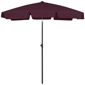 vidaXL Guarda-sol de praia 180x120 cm bordô