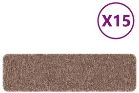 Tapetes de Escada vidaXL com Fundo de Látex Castanho 20x75 cm