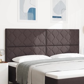 Cabeceira LED vidaXL Design de Blocos de Diamante Castanho Escuro 200 cm Tecido