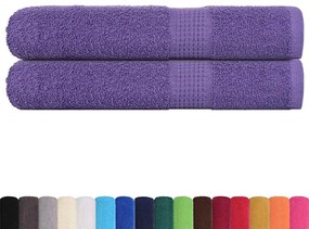 Toalhas 2 pcs 100x200 cm 360 gsm 100% algodão roxo