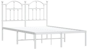 Estrutura de cama com cabeceira 120x200 cm metal branco
