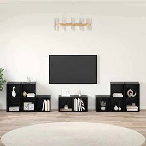 vidaXL Conjunto de Estantes para TV 8 pcs Carvalho Preto