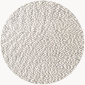 Tapete redondo para exterior artesanal de lã de pelo curto Lyon