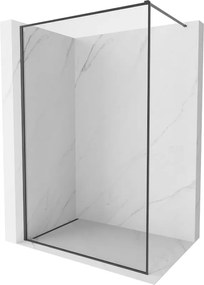 Mexen Kioto-XF parede de chuveiro Walk-in com moldura 130 x 202 cm, transparente 10 mm, cinza carvão escovado