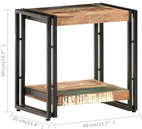 Mesa de apoio 40x30x40 cm madeira recuperada maciça