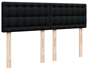 Cama com molas/colchão 140x200 cm tecido preto