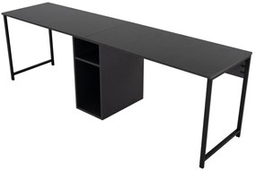 Secretária Dupla "Twin Study Desk" – Antracite e Preto - 240x60x74 cm,