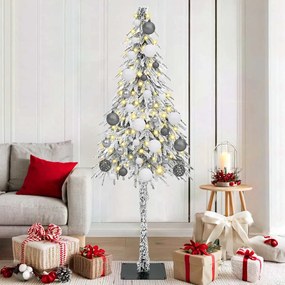 vidaXL Árvore de Natal com luzes de tira LED Branco 180 cm PE