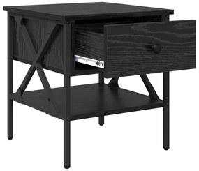 Mesas de cabeceira 2 pcs Carvalho Preto 40x42x45 cm Madeira engenheira