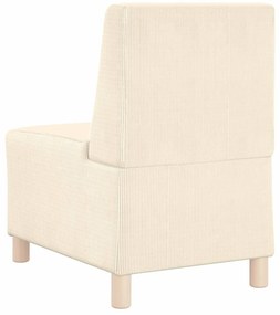 Poltrona sem braços 55 cm tecido corduroy creme