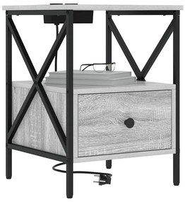 Armário de Cabeceira 2 pcs Sonoma cinzento 41.5 x 40.5 x 55 cm