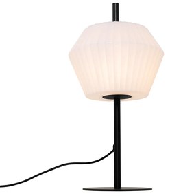 Candeeiro de mesa exterior moderno preto com cúpula branca IP44 - Robbert