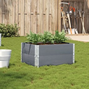 vidaXL Vaso/floreira de jardim 80x60 cm madeira pinho maciça cinzento