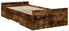 Estrutura de cama c/ gavetas derivados madeira carvalho fumado