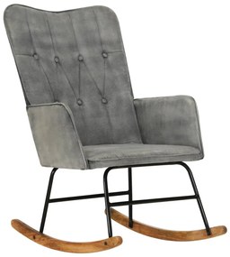 339685 vidaXL Cadeira de baloiço lona vintage cinzento