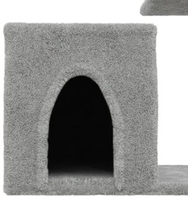 Árvore p/ gatos c/ postes arranhadores sisal 50,5cm cinza-claro