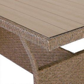 Conjunto Jardim de canto 26 peças em polyrattan premium XXL incl. almofadas creme/bege