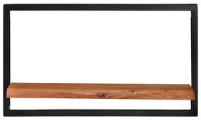 Prateleiras de parede 2 pcs 60x25x35 cm acácia maciça e aço