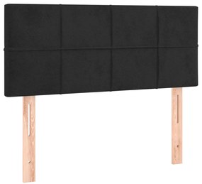 Cabeceira de cama c/ luzes LED veludo 90x5x78/88 cm preto