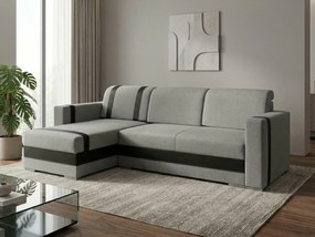 Sofá de canto Edinburg 101, Cama com arrumação, 235x155x82cm, 111 kg, Pernas: Plástico