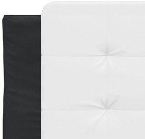 Almofadão de cabeceira 80 cm couro artificial preto e branco