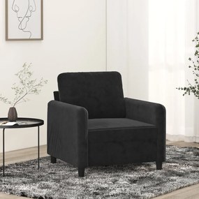 vidaXL Poltrona 60 cm veludo preto