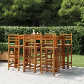 vidaXL Bancos de bar 6 pcs madeira de acácia maciça