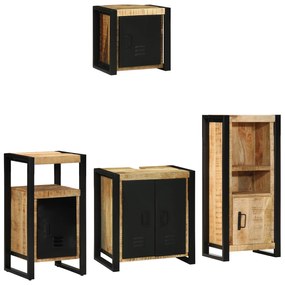 vidaXL Conjunto de Móveis para Banheiro 4 pcs Madeira de manga maciça