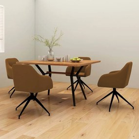 vidaXL Cadeiras de jantar 4 pcs veludo castanho