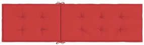 Almofadão para cadeira de terraço (75+105)x50x4 cm vermelho
