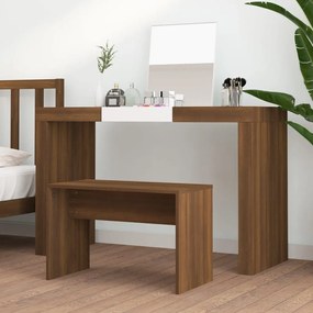 Banco toucador 70x35x45 cm derivados madeira carvalho castanho