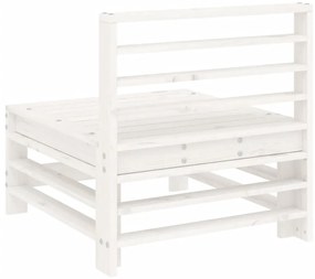 Sofá de centro para jardim madeira de pinho maciça branco