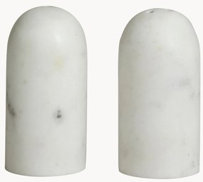 Conjunto de saleiro e pimenteiro em mármore branco SUMAK