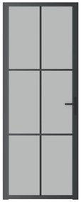 Porta interior 76x201,5 cm vidro e alumínio preto mate