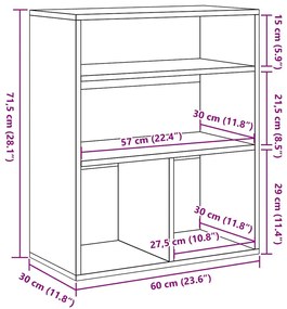 Estante cinzento sonoma 60x30x71,5 cm derivados de madeira