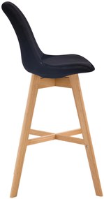 Banco de bar Cannes em veludo e com estrutura de Cor Natural 48 x 112 x 56 cm Preto