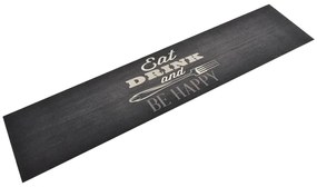 Tapete de cozinha lavável 60x300 cm veludo padrão cozinha preto