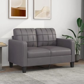 vidaXL Sofá de 2 lugares 120 cm couro artificial cinza