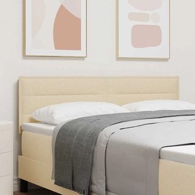 vidaXL Cabeceira LED com luzes de tira LED Creme 160 cm Poliéster