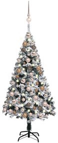 vidaXL Árvore de Natal artificial pré-iluminada c/ bolas PVC verde
