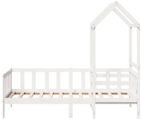 Sofá-cama c/ telhado 90x190 cm madeira de pinho maciça branco