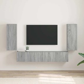 vidaXL Armário de TV de Parede 2 pcs Cinza Sonoma 30 x 31 x 80 cm