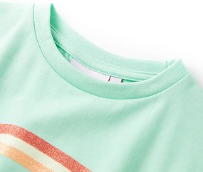 Vestido de criança com cordão verde brilhante 128